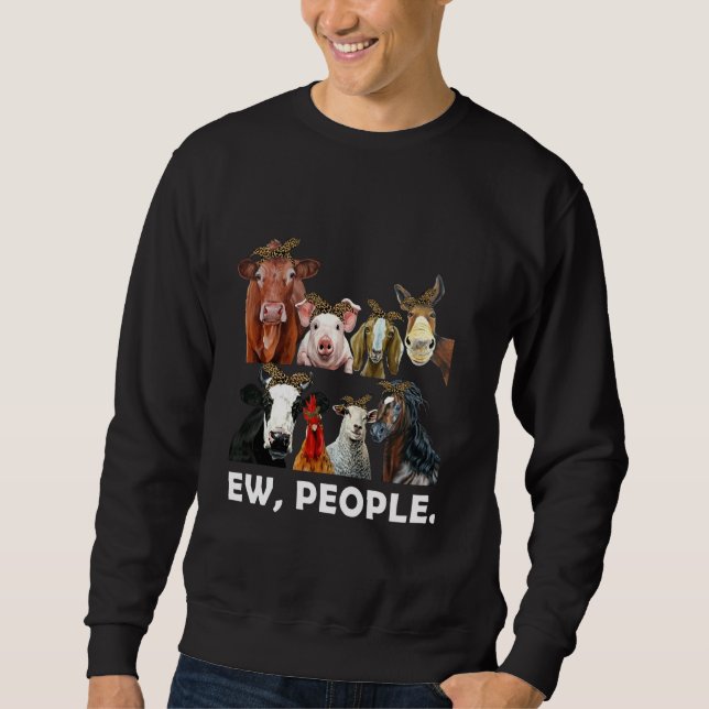 Sweatshirt Animaux de ferme amusant Ew Personnes Animaux (Devant)