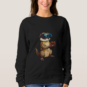 Sweatshirt Animaux de jeu - Otter Jouer à la console Jeux vid