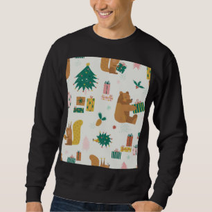 Sweatshirt Animaux de la forêt de Noël : Vibe Vintage