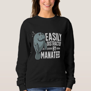 Sweatshirt Animaux De Mer Manatee Facilement Distraits Par Le