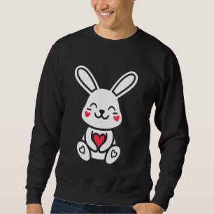 Sweatshirt Animaux lapin drôle minimaliste mignon simple lapi