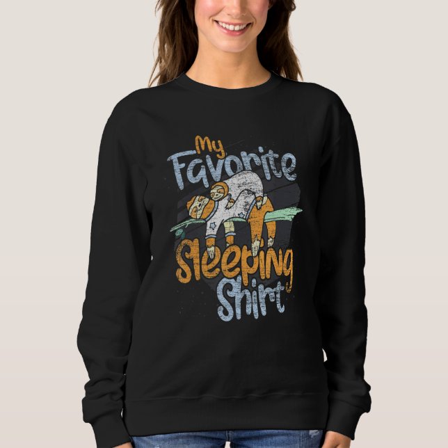 Sweatshirt Animaux Lazy Mon Favori Sleeping Sloth Nap Sleepin (Devant)