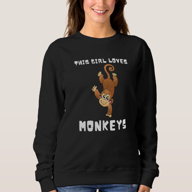 Sweatshirt Animaux singes Amateurs Cette Fille Aime Les Singe (Devant)