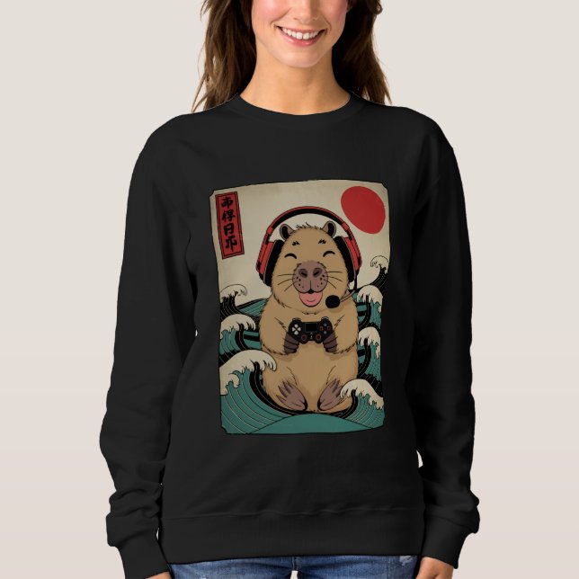 Sweatshirt Anime Gamer Capybara Japanese Art Gaming Gifts Men (Devant)