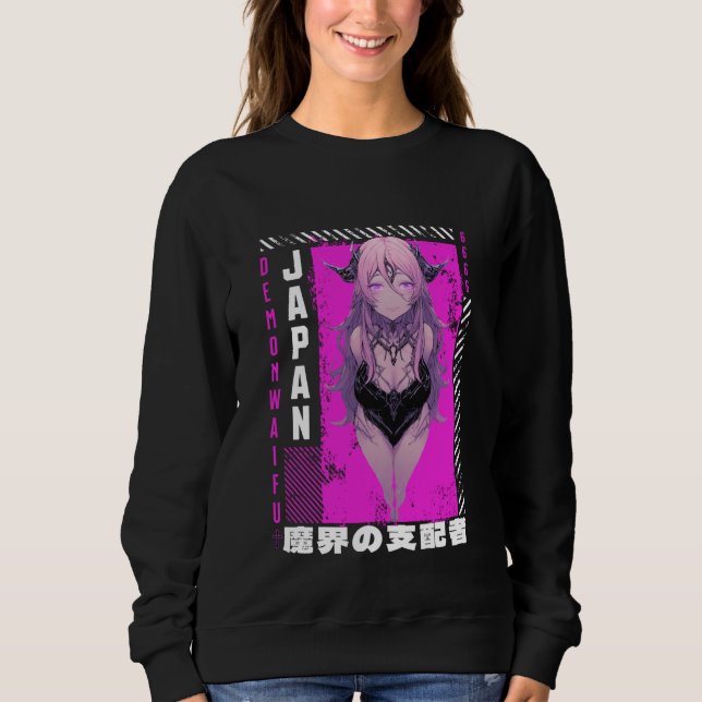 Sweatshirt Anime Grunge Waifu Japan Rock Emo Japanese Anime G (Devant)