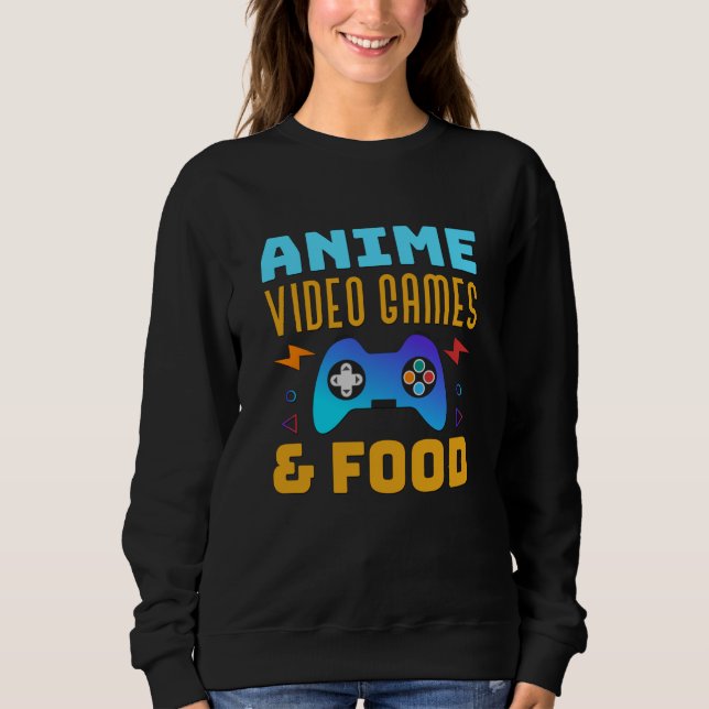 Sweatshirt Anime, jeux vidéo et nourriture | Design charmant (Devant)