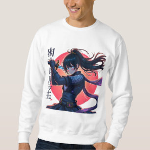 Sweatshirt Anime Ninja Girl avec Katana - Epic Samurai Warrie