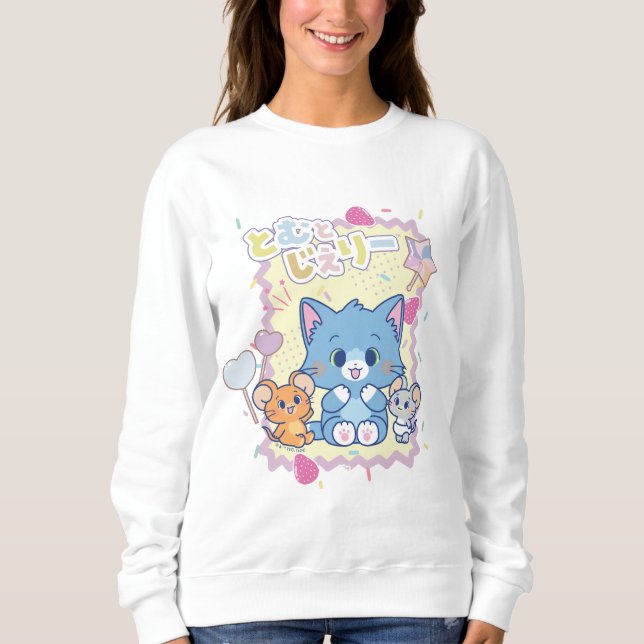 Sweatshirt Anime Tom et Jerry Strawberry Fun (Devant)