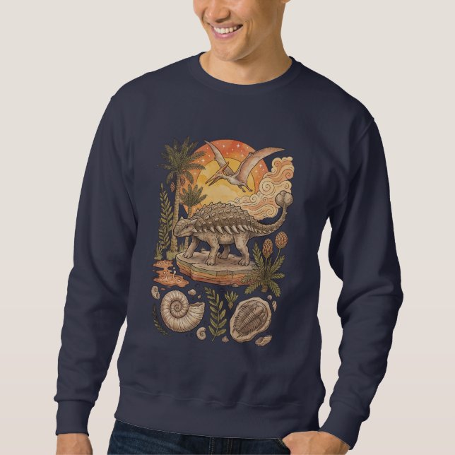 Sweatshirt Ankylosaurus préhistorique vintage (Devant)