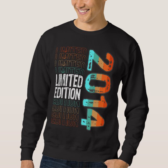 Sweatshirt Année de naissance vintage Retro 2014 (Devant)