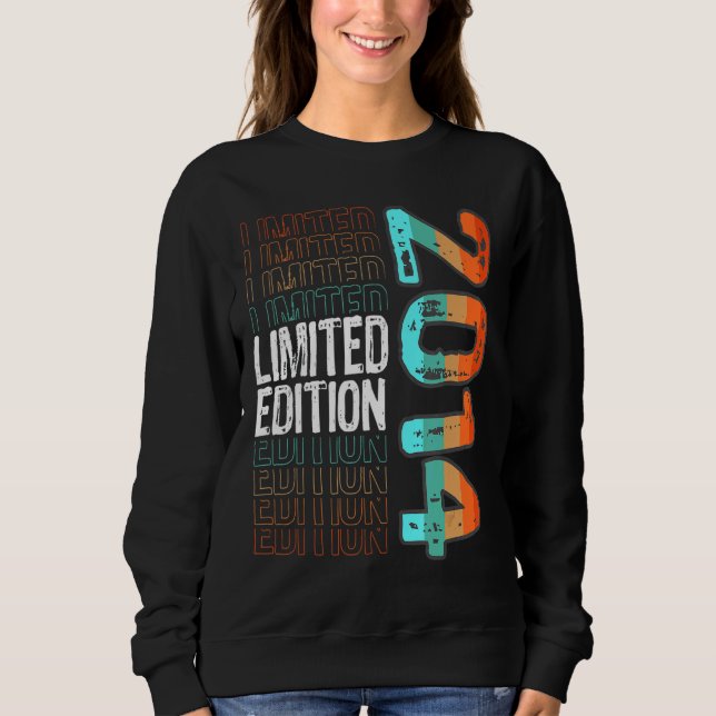 Sweatshirt Année de naissance vintage Retro 2014 (Devant)