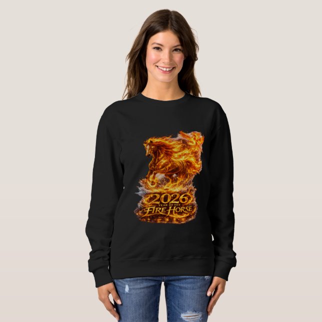 Sweatshirt Année du Cheval de Feu 2026 (Devant entier)