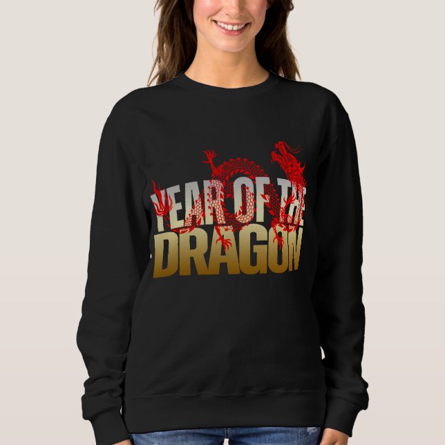 SWEATSHIRT ANNÉE DU DRAGON OR ROUGE (Devant)