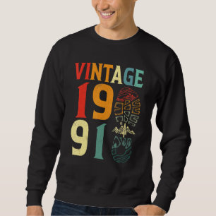 Sweatshirt Anniversaire 31 Ans 1991 Camping Randonnée Vintage