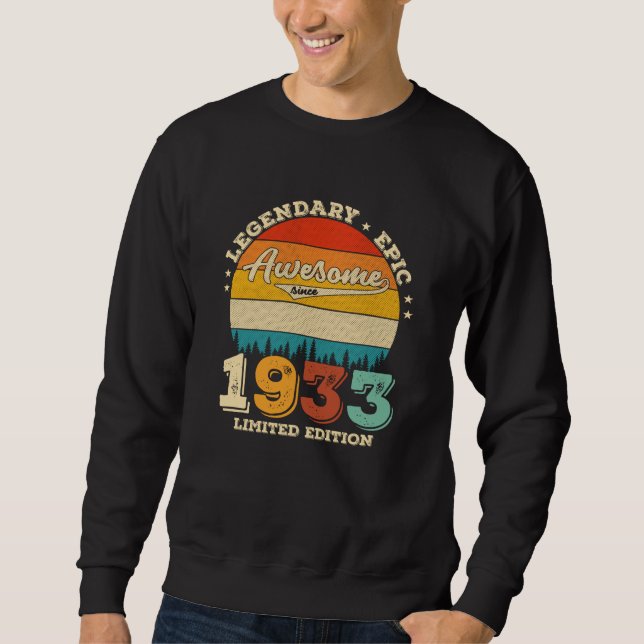 Sweatshirt anniversaire âgé de 92 ans 1933 Magnifique cadeau  (Devant)