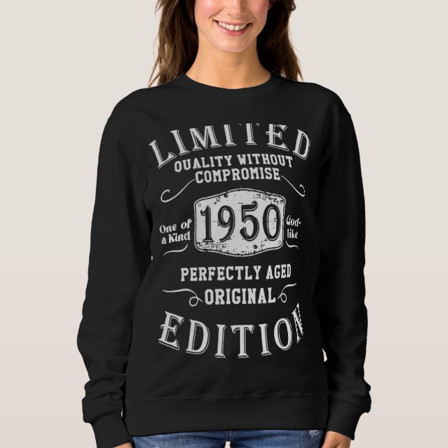 Sweatshirt Anniversaire Année 1950 Vintage Grunge usagé (Devant)