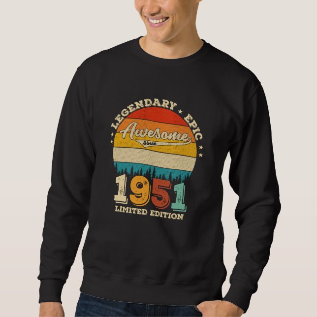 Sweatshirt anniversaire de 74 ans 1951 Magnifique 74e anniver (Devant)