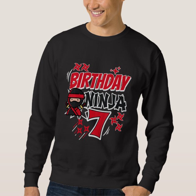 Sweatshirt Anniversaire de enfant Ninja 7th B'Day Boy Karate  (Devant)