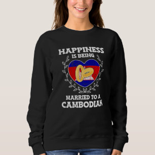 Sweatshirt Anniversaire de mariage marié à une épouse cambodg