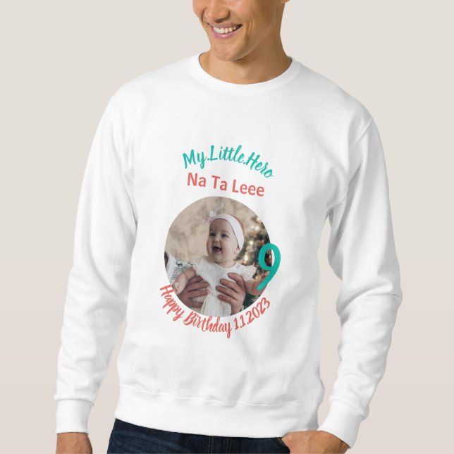 Sweatshirt Anniversaire du bébé customisé avec Customisé (Devant)