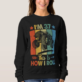 Sweatshirt Anniversaire du Trucker Retro Voici comment je rou