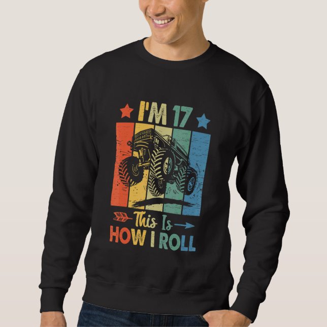 Sweatshirt Anniversaire du Trucker Retro Voici comment je rou (Devant)