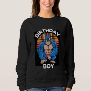 Sweatshirt Anniversaire Garçon Amusant Joueur Singe Lunettes