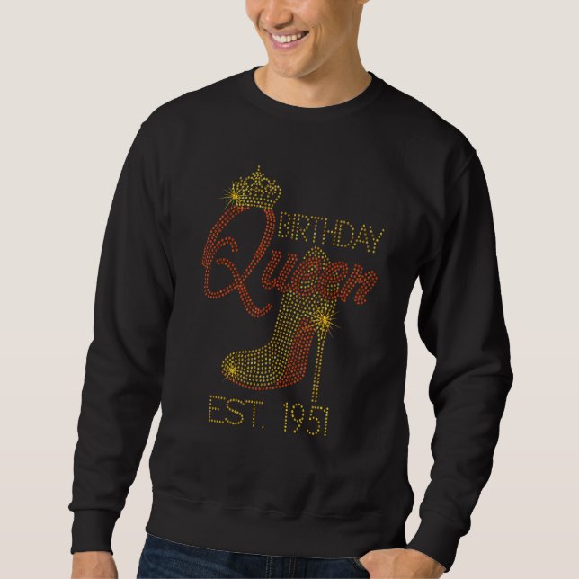 Sweatshirt Anniversaire Reine Est 1951 Chaussures Reine Couro (Devant)