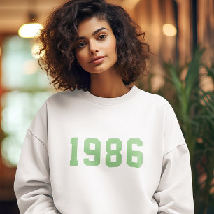 Sweatshirt Anniversaire Vert personnalisé Moderne Minimalis