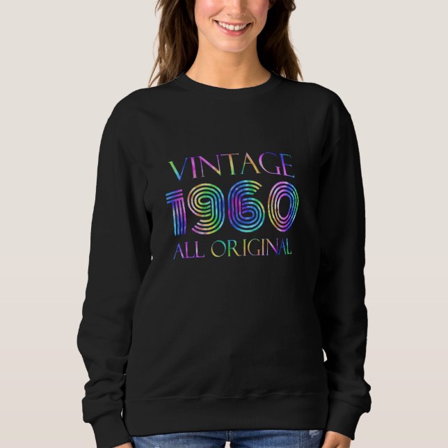 Sweatshirt Anniversaire Vintage Pièces Originales 1960 Rétro  (Devant)