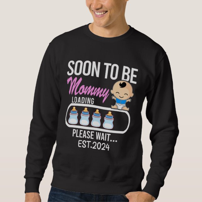 Sweatshirt Annonce de grossesse pour maman à être bientôt mam (Devant)