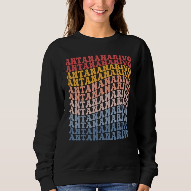Sweatshirt Antananarivo City Groovy Retro (Devant)