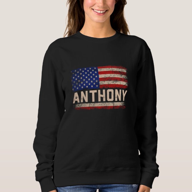 Sweatshirt Anthony Prénom Chemise Anthony Nom American Fla (Devant)