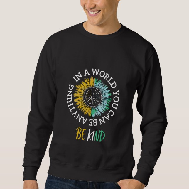 Sweatshirt Anti Bullying Be Kind Sign Language We Wear Orange (Devant)