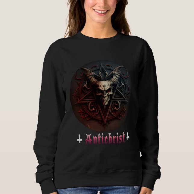 Sweatshirt Antichrist Satan Pentagram Satanist Gothic Devil (Devant)