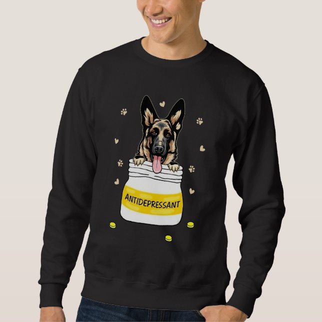Sweatshirt Antidepressant German Shepherd Dog Puppy Owner (Devant)