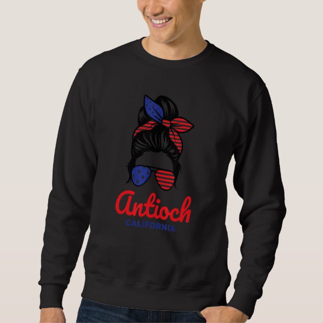 Sweatshirt Antioch California Retro Messy Bun (Devant)