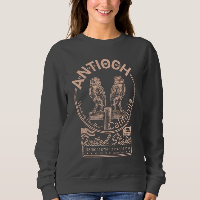 SWEATSHIRT ANTIOCH CALIFORNIE VINTAGE - POULE D'URBURE (Devant)