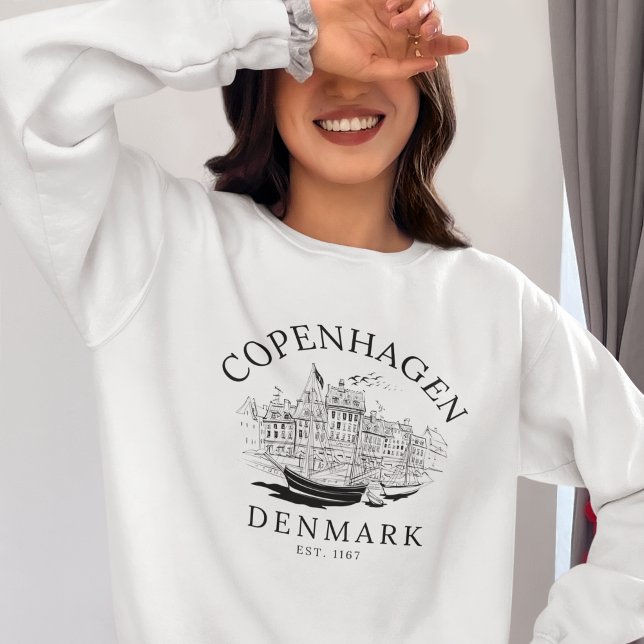 Sweatshirt Antique Copenhagen Denmark Scenery (Créateur téléchargé)