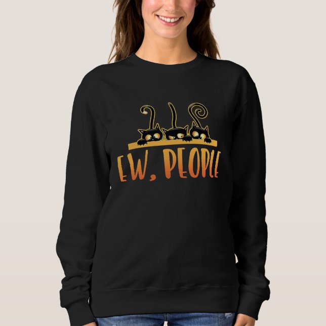 Sweatshirt Antisocial Ew People Chat Mockant Sarcastique (Devant)