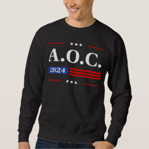 Sweatshirt AOC 2024 Alexandria Ocasio Cortez 2024 Drapeau Amé