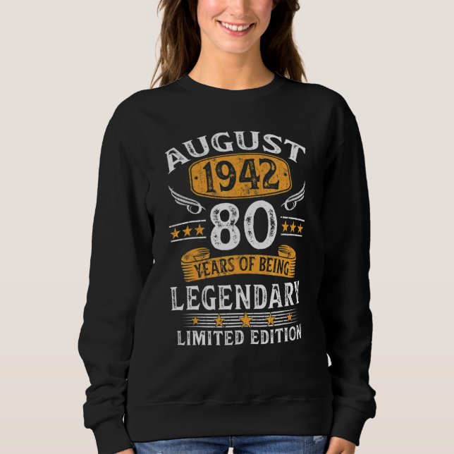 Sweatshirt Août 1942 80e anniversaire 80 ans (Devant)