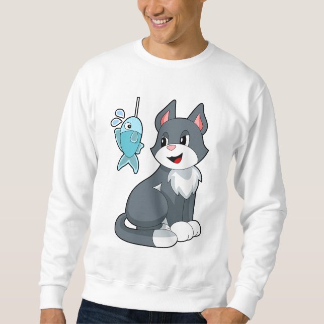 Sweatshirt Appât pour chat à base de poisson (Devant)