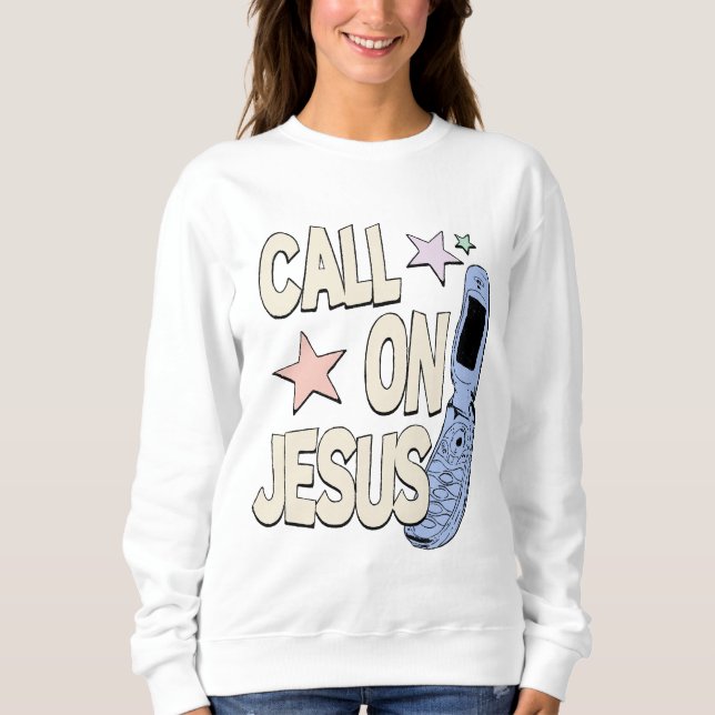Sweatshirt Appel à Jésus - Retro Faith Design (Devant)
