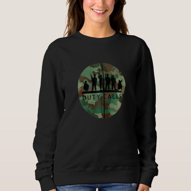 Sweatshirt Appels de service Cool Camouflage Soldat Figurines (Devant)