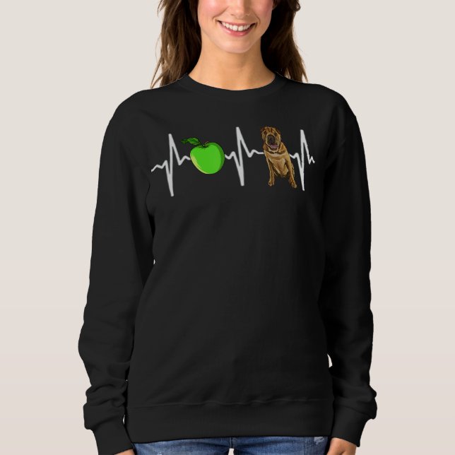 Sweatshirt Apple Chinese Shar Pei Heartbeat Chien (Devant)