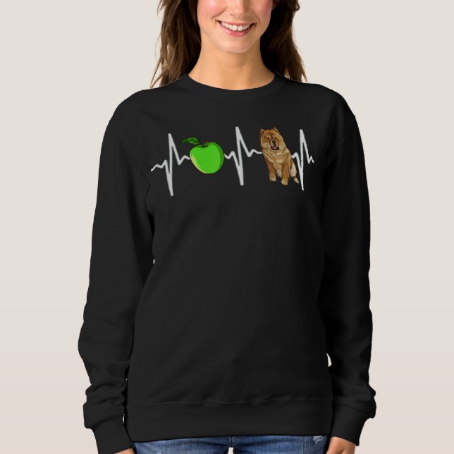 Sweatshirt Apple Chow Chow Heartbeat Chien (Devant)