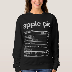 Sweatshirt Apple Pie Nutrition Facts Drôle Thanksgiving Chris