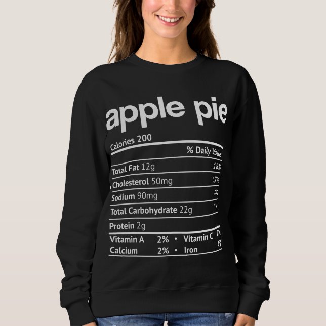 Sweatshirt Apple Pie Nutrition Facts Drôle Thanksgiving Chris (Devant)