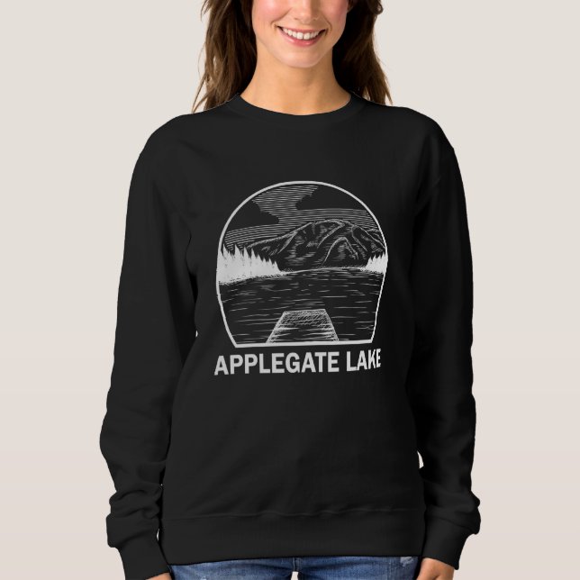 Sweatshirt Applegate Lake Oregon Funny Pêche Camping été (Devant)